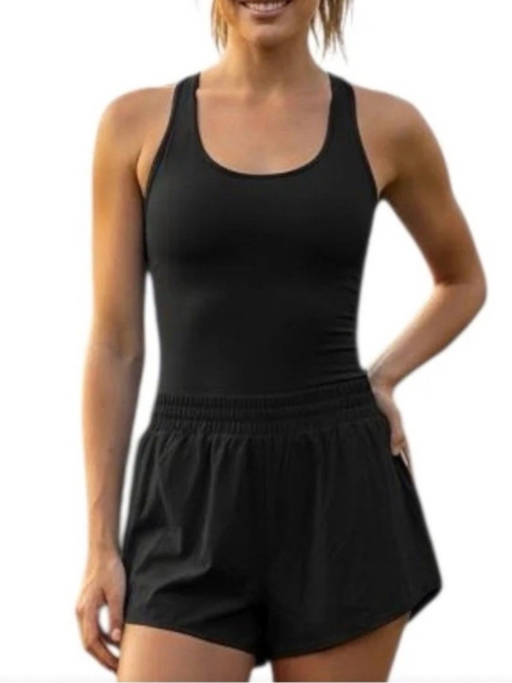aerie Black Athletic one piece